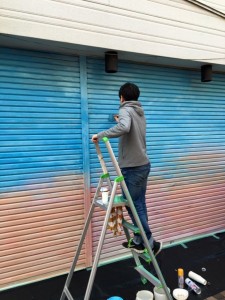 ウォールペイント第９弾「衣料の大庭」制作模様